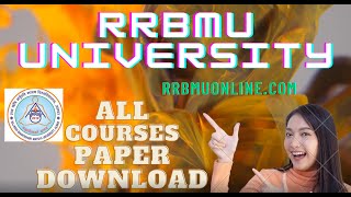 RRBMU University Rajasthan Previous Year Question Paper Download I RRBMUONLINECOM [upl. by Hambley450]