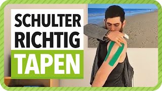 Schulter Tapen Anleitung  Kinesiologie Tape Schulter Stabilisieren  Netztherapeuten [upl. by Cheadle]