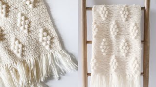 Crochet Diamond Bobble Blanket [upl. by Aivart405]