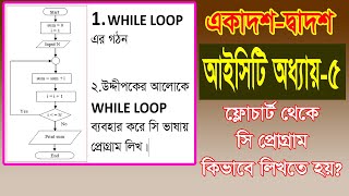 HSC ICT Chapter 5  while loop  Loop  flowchart to c program  HSC ICT [upl. by Eiliak717]