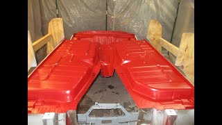 Raptor Liner with HVLP Gun  Triumph Spitfire Restoration [upl. by Idnem]