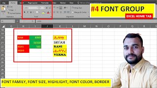 excel  file tab  font family  font size font colour  border  highlighter  effect  excel 2016 [upl. by Dodie]