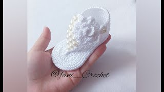 Sandalias a crochet o ganchillo  Modelo Melani  0 a 3 meses [upl. by Mcwherter]