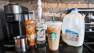 HOW TO MAKE A CARAMEL MACCHIATO AT HOME  Starbucks copycat  Danielle Murnaghan [upl. by Napier]