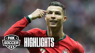 Portugals Cristiano Ronaldo scores in first half vs Poland  UEFA Nations League [upl. by Bascomb496]