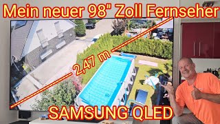 Mein neuer 98quot Zoll Fernseher  SAMSUNG GQ 98 Q 80 CATXZG QLED Flat 98 Zoll247 cm UHD 4K [upl. by Yrrum109]