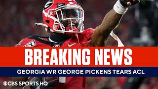 Georgia WR George Pickens Suffers Torn ACL  CBS Sports HQ [upl. by Pironi]