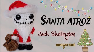 Jack Skellington Santa Atroz amigurumi tejido a crochet  parte 1 tutorial paso a paso navidad [upl. by Seiber908]