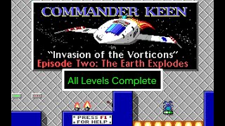 Commander Keen Episode 2 DOS  All Levels Challenge Playthrough [upl. by Maleki]