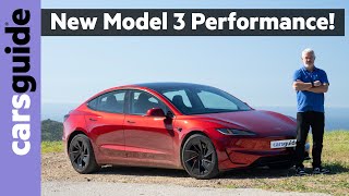 Tesla Model 3 Performance 2025 review More power new dampers and seats for updated electric car [upl. by Asert]