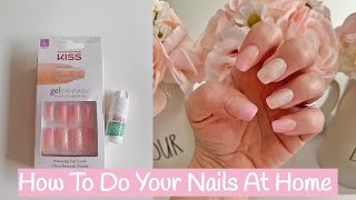 How To Apply amp Cut False Nails At Home No Acrylic [upl. by Nywnorb564]