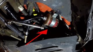 Kubota BX fuel filter change under the tractor [upl. by Donia775]