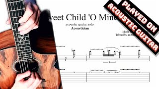 Acoustician  Sweet Child O Mine solo TAB  acoustic guitar solo tab PDF  Guitar Pro [upl. by Oirazan]