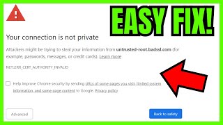 How To Fix Your Connection Is NOT PRIVATE Google Chrome FULL GUIDE [upl. by Sivrad147]