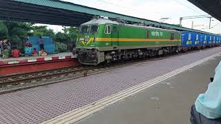 Freight train skipping at Tollygunge railway station [upl. by Isac]