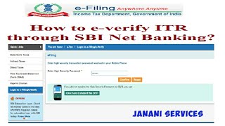 How to Everify Income Tax Return through Bank Account  How to Everify ITR using SBI Netbanking [upl. by Onitnevuj887]