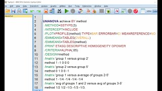 One way ANOVA in SPSS How to generate planned contrasts using lmatrix subcommand Feb 2021 [upl. by Maribelle]