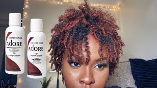 Adore Semi Permanent Hair Color  How To Dye Natural Hair 2020  Copper Brown  FALL HAIR COLOR [upl. by Cave]