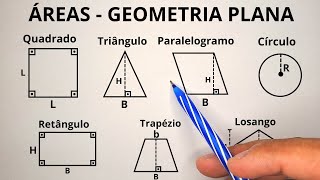 ÁREAS  GEOMETRIA PLANA  APRENDA NA PRÁTICA [upl. by Viens]