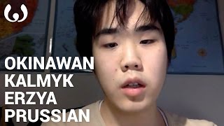 WIKITONGUES Naoki speaking Okinawan Kalmyk Erzya and Prussian [upl. by Asiaj]