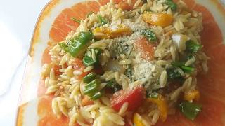 MY CAFE SECRETS SUMMER VEGETABLE ORZO PASTA [upl. by Ellata253]