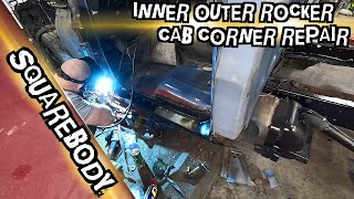 1985 Squarebody C10 Inner and Outer Rocker and Cab Corner Install [upl. by Selimah]