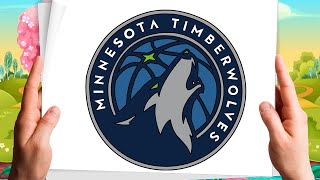 🆕How To Draw The Minnesota Timberwolves Logo [upl. by Smith]