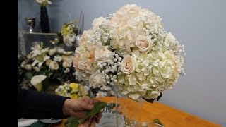 How to Make a Tall Vase Centrepiece With Hydrangea and Roses [upl. by Akemhs]