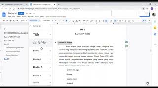 Cara mudah membuat daftar isi Google Docs [upl. by Enileuqaj]