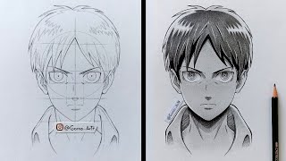 Cómo dibujar a EREN JAEGER paso a paso  How to draw Eren  Attack On Titan [upl. by Arielle]