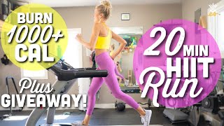 20Min Interval Run  Giveaway  Burn 1000 Calories [upl. by Yarw]