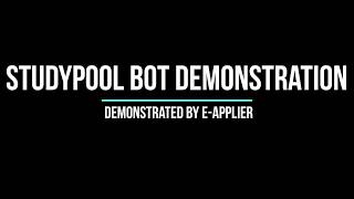 Studypool Bot Demonstration [upl. by Airamalegna]