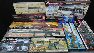 Box of Toy Guns  Realistic Toy Rifles Military Guns Toys [upl. by Florian]