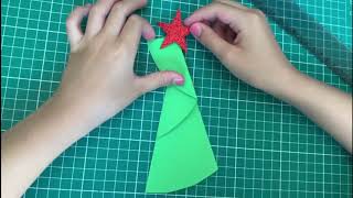 Árvore de Natal em dobradura de papel para decoração [upl. by Ierna]