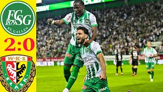 Highlights St Gallen vs Slask Wroclaw  20  Europa Conference leaque Qualifying  Goals result [upl. by Platto481]