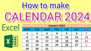 How to make Calendar in Excel II Make Calendar in Excel 2024 [upl. by Odysseus]