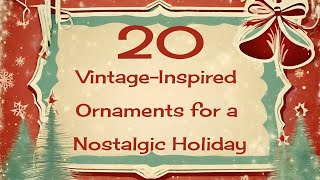 20 DIY VintageInspired Christmas Ornaments 🎄✨ Add Nostalgia to Your Holiday Decor [upl. by Damien]