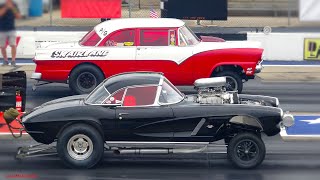 The Most Exciting Drag Race Back In The Day Hot Rods Gassers Vintage Cars at Byron Dragway [upl. by Hgielanna]