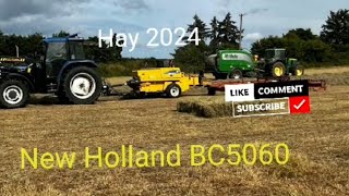 Hay 2024 Square Baling with a New Holland BC5060 [upl. by Etteniotnna]