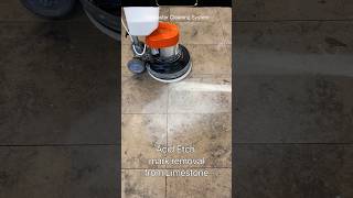 Stain removal from limestone floor tiles tilemaster diamond pads cleaning tilecleaning [upl. by Cavuoto411]