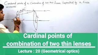 Cardinal points of a combination of two thin lenses Geometrical optics lecture 20 [upl. by Rab]