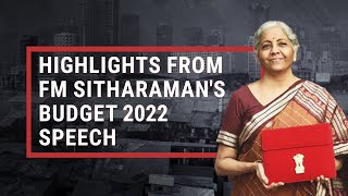 Highlights from FM Nirmala Sitharamans Union Budget 2022 Speech [upl. by Enitnemelc]