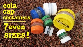 How to make ● cola cap survival containers ● 7EVEN SIZES [upl. by Ayotnahs451]