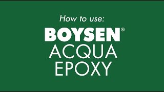 How to use BOYSEN Acqua Epoxy [upl. by Kaleena]