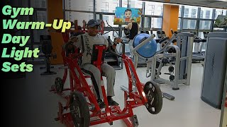 Gym Bodybuilding Mondays Light WarmUp Session Back Legs Arms Core Biceps Triceps Quads Chest [upl. by Jedthus984]