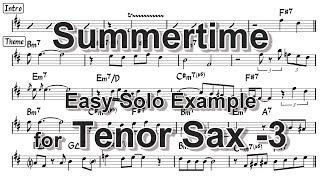 Summertime  Easy Solo Example for Tenor Sax 3 [upl. by Assenej]