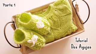 Como tejer Escarpines medias botitas zapatitos para bebes Dos Agujas Tricot Palitos Parte 1 de 2 [upl. by Fauch752]