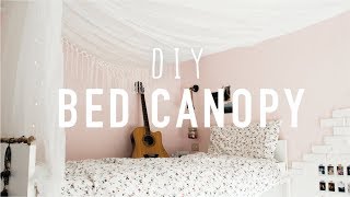 DIY BED CANOPY  Cheap amp Easy Tumblr aesthetic [upl. by Swetiana220]