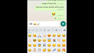 How to use smaller and bigger emojismiley in WhatsApp [upl. by Harriott]