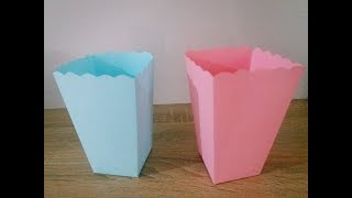 Patlamış Mısır Kutusu Yapımı  How To Make Popcorn Box  DIY Paper Craft Popcorn Box  Hobi Günlüğüm [upl. by Suoilenroc993]